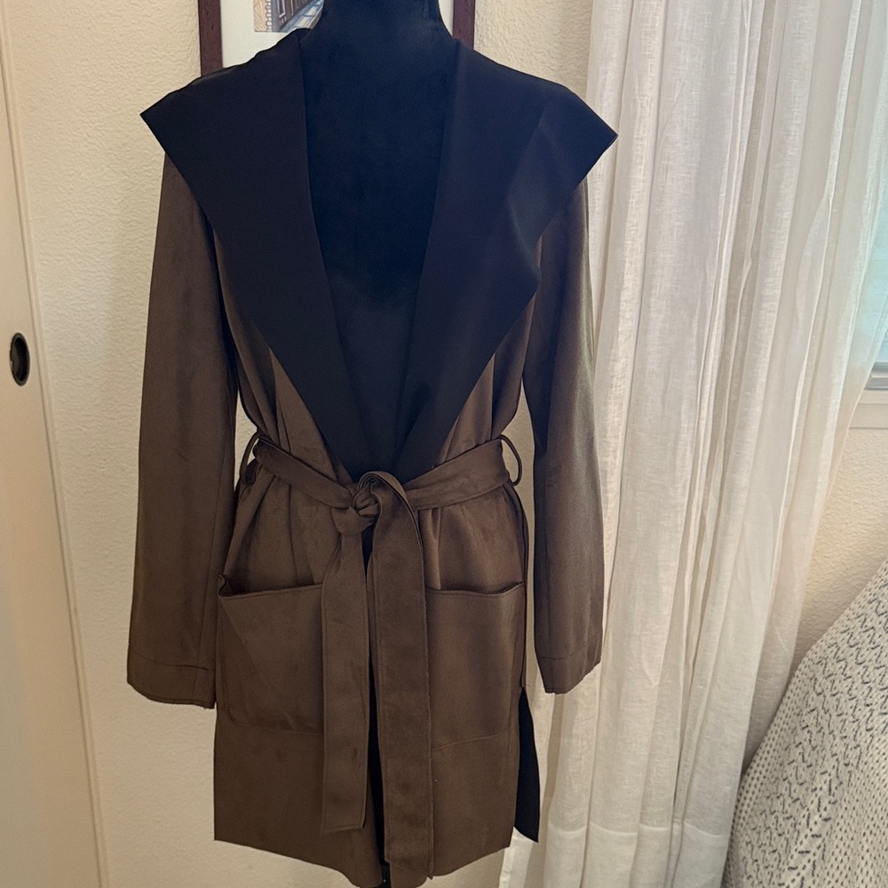 Zara Elegant Brown Women's Hoodie Coat